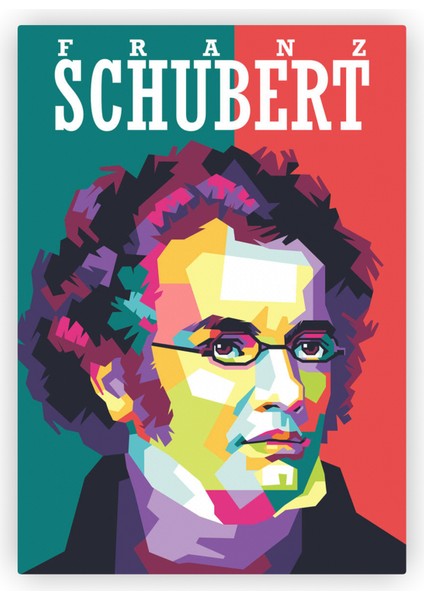 Franz Schubert WPAP Pop Art Ahşap Poster 20x29 cm