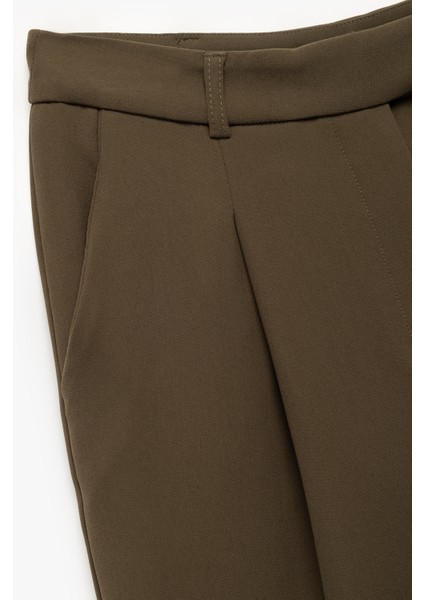 Krep Kumaş Pile Detaylı Cepli Yüksek Bel Palazzo Pantolon indirimleri