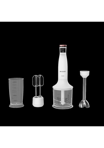 1500W El Blender Seti, Beyaz, Hbs 6150 Resital, Çok Amaçlı ve Güçlü Elektrikli Alet
