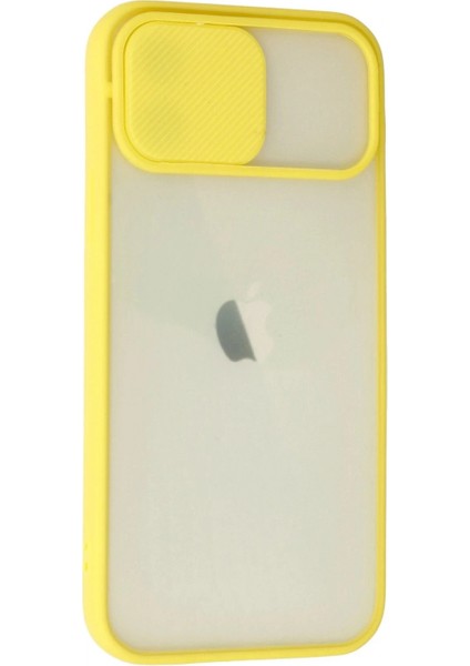 iPhone 12 Kılıf Palm Buzlu Kamera Sürgülü Silikon - Sarı fiyatları
