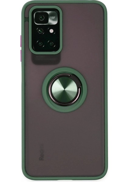 Xiaomi Redmi 10 2022 Kılıf Montreal Yüzüklü Silikon Kapak - Yeşil