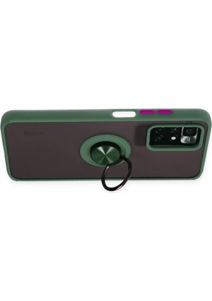 Xiaomi Redmi 10 2022 Kılıf Montreal Yüzüklü Silikon Kapak - Yeşil fırsatları