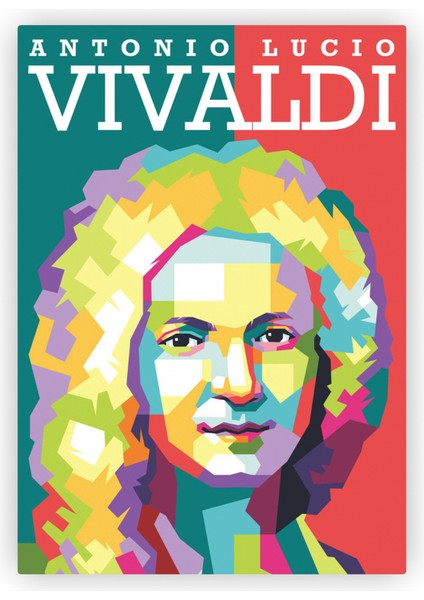 Antonio Lucio Vivaldi WPAP Pop Art Ahşap Poster 20x29 cm