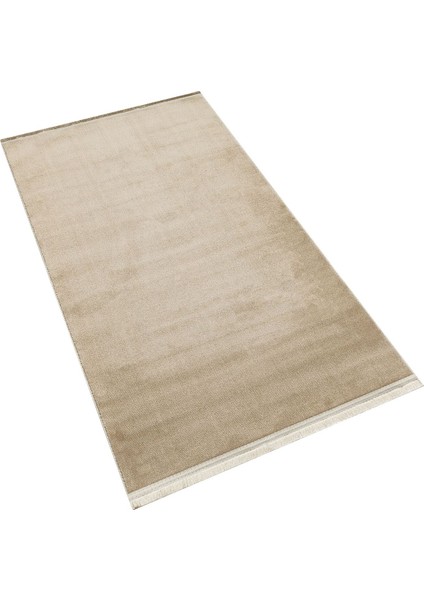 Yoga 5013 Bej - Kaymaz Yıkanabilir Halı | Yumuşak Dokulu Düz Renk Halı