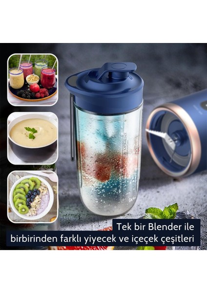 Portatif Şarjlı Kişisel Blender, Lacivert, Kolay Kullanım modelleri