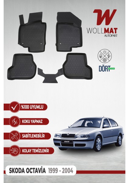 Skoda Octavia Paspas 1999 2004 Arası 3D Havuzlu Paspas Seti Uyumlu