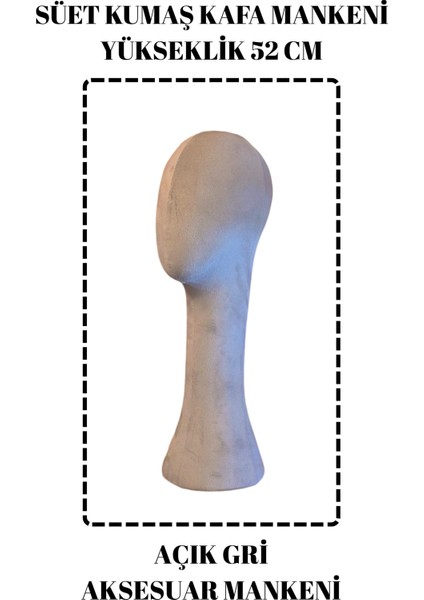 Süet Kumaş Uzun Kafa Mankeni Peruk Mankeni
