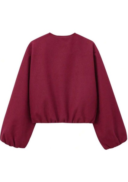 Kadın Balon Kol Kaşe Bomber Ceket modelleri