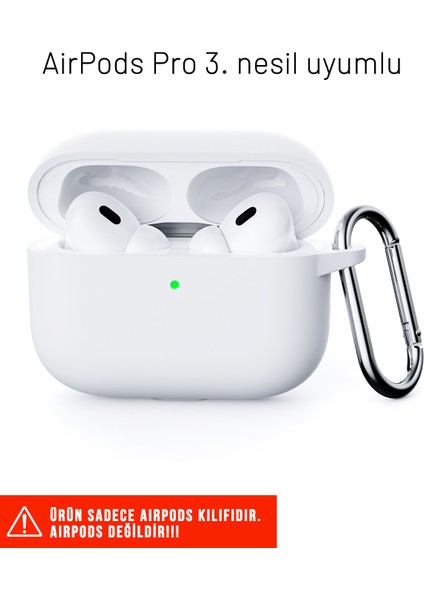 Airpods Pro 3. Nesil Uyumlu Darbelere Dayanıklı Askı Aparatlı Silikon Kılıf