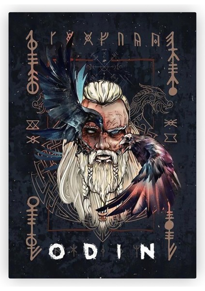 Tanrı Odin Ahşap Poster 20X29 cm