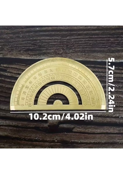 Altın Pirinç 180 Derece Yarım Daire Açı Ölçüm Aracı, Hassas Geometrik Cetvel modelleri