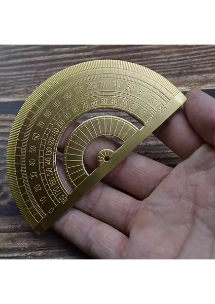 Altın Pirinç 180 Derece Yarım Daire Açı Ölçüm Aracı, Hassas Geometrik Cetvel fırsatları