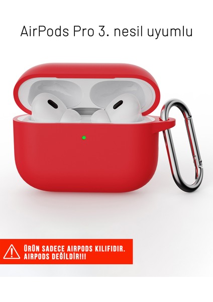 Airpods Pro 3. Nesil Uyumlu Darbelere Dayanıklı Askı Aparatlı Silikon Kılıf
