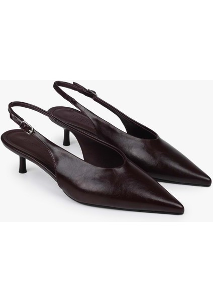 Kadın Luna Bordo Cilt Stiletto