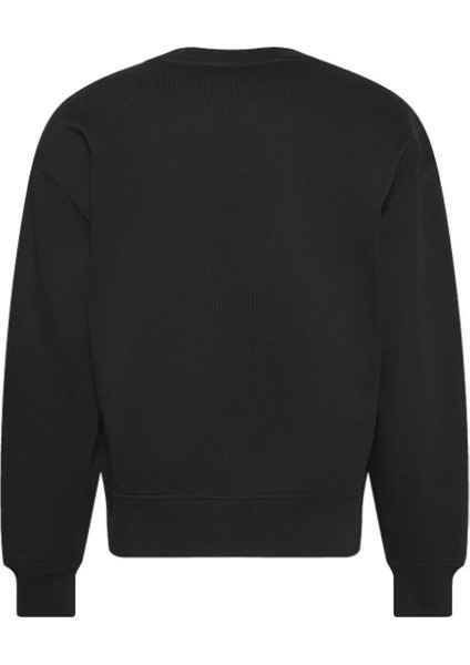 Kadın Rahat Kalıp Bisiklet Yaka Sweatshirt - Siyah fiyatları