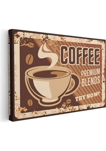 Coffee Premium Blends - Vintage Kahve Reklamı Kanvas Tablo modelleri