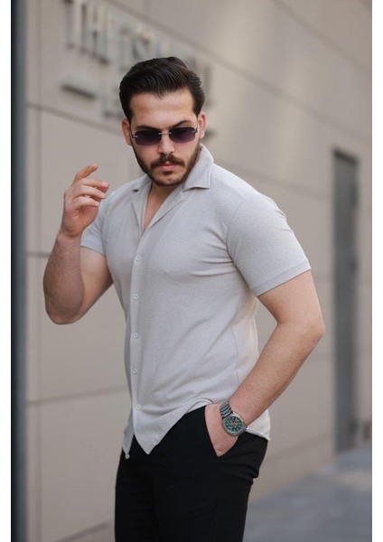 Erkek Kısa Kollu Örme Kumaş Pamuklu Gömlek fiyatları