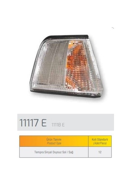 Farba 11118D Sınyal Lambası Sag Duysuz Tempra