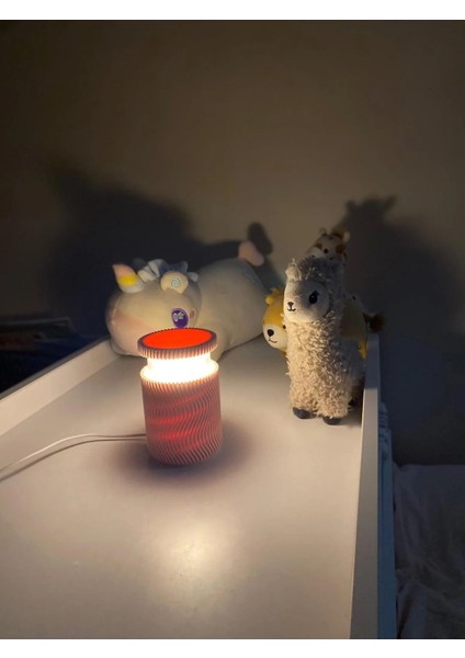 Dekoratif Masa & Gece Lambası – Taşınabilir, USB Kablolu-Pembe