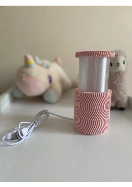 Dekoratif Masa & Gece Lambası – Taşınabilir, USB Kablolu-Pembe indirimleri