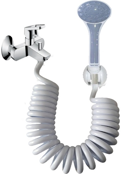 Spiral Duş Hortumu ve Seti Beyaz 2.5 Metre