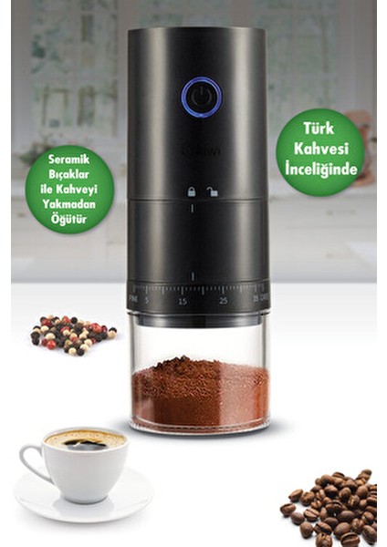 KSPG-4817 Şarjlı Öğütücü İnce ve Kalın Ayar Seçeneği ile 120 ml Siyah fiyatları