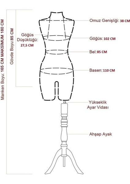 46 Beden Tel Kafalı Ahşap Kollu Pantolon Giyebilen Terzi Mankeni Vitrin Mankeni fiyatları