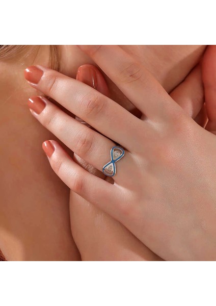 Gümüş Zirkon Taşlı Sonsuzluk Kadın Yüzük fiyatları