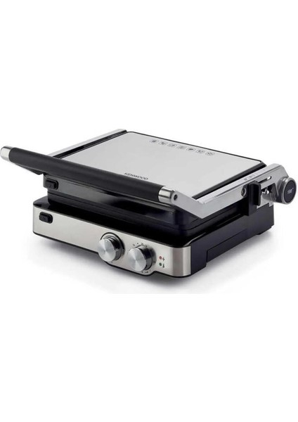 Gümüş Renkli 2000 W Isıtıcılı Tost ve Izgara Makinesi
