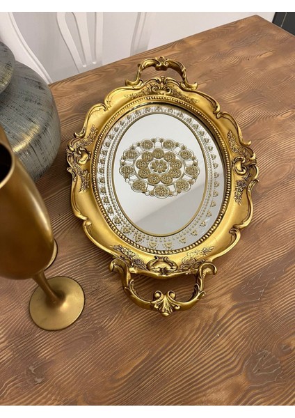 Şık Klasik Hediyelik Oval Sunum Tepsisi fiyatları