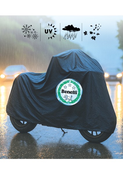 Benelli Tnt 125 Motor Branda Siyah Su Geçirmez Logolu Motosiklet Brandası