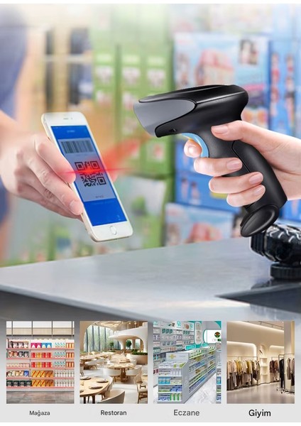 Mpia Bs-2 Taşınabilir 2d/1d Qr ve Barkod Okuyucu – USB & Kablosuz – Qr & Barkod Tarayıcı Pos Depo Mağaza