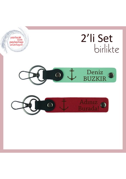 Yat Sever Arkadaşa Seçkin Armağan, Gemici Figürlü Deri Anahtarlık Tasarımı, Açık Yeşil-Kırmızı