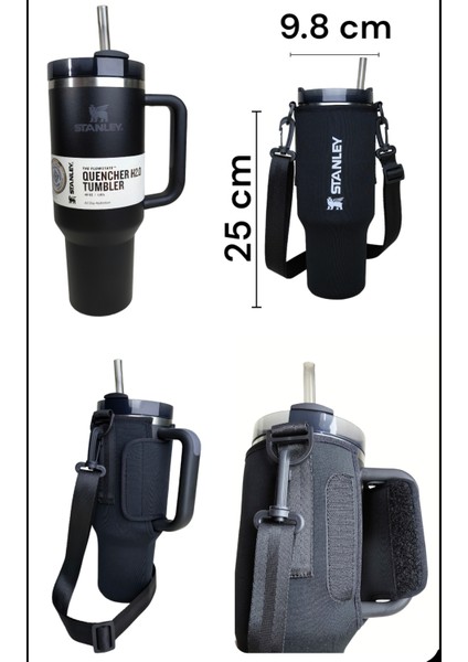 1.18 LT QUENCHER PİPETLİ Termos Uyumlu Askılı Neopren Koruma Termos Kılıfı ve Omuz Askısı MAVİ indirimleri