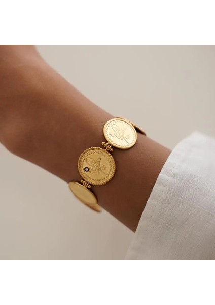 Otantik Dizi Tuğra Altın Bileklik