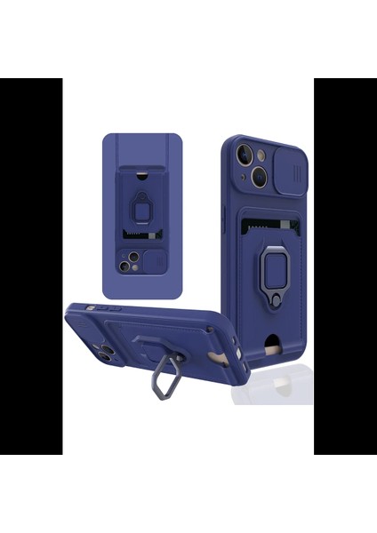 iPhone 15 Kılıf Zuma Kartvizitli Yüzüklü Silikon