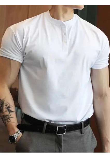 Erkek Kısa Kollu Hakim Yaka Önü Düğmeli Viskon Bluz modelleri