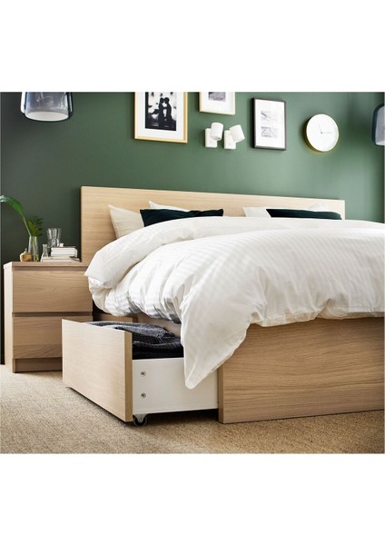 Karyola Çekmecesi, Ağartılmış Meşe Kaplama, 200 Cm, 2 Adet fırsatları