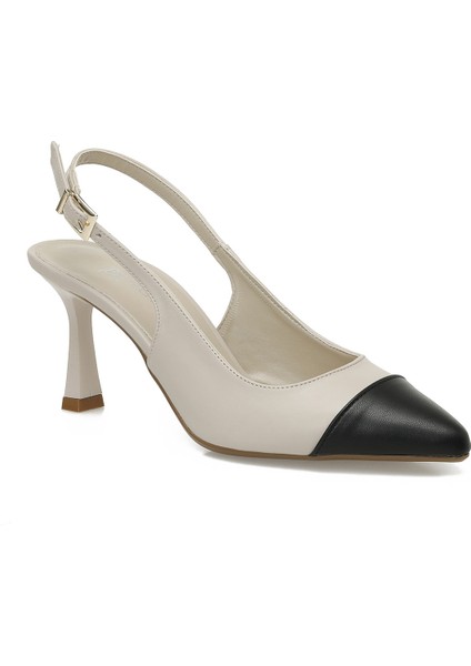 25S-103 5fx Bej Kadın Topuklu Ayakkabı