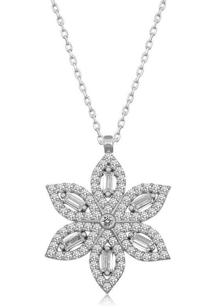 925 Ayar Gümüş Nergiz Çiçeği Kadın Gümüş Kolye