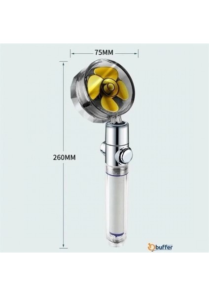 Turbo Pervaneli ve Filtreli Su Tasarruflu 360 Derece Dönebilen Tazyikli Duş Başlığı fırsatları