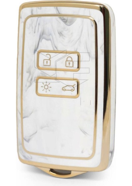 Lüx Renault Clio E-Tech Austral Megane E-Tech Megane 4 Clio 5 Mermer Desenli Nano Anahtar Kılıfı