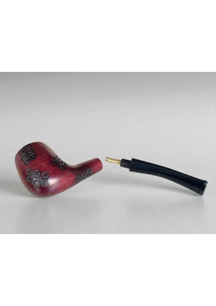 Vişne Işlemeli Ahşap Pipo | Ahlat Ağacı Pipo | Peaar Wood | Metal Filtreli | Pipo Sehpası Hediyeli modelleri