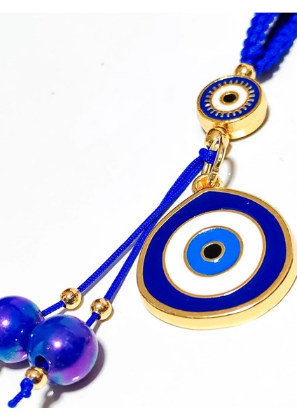 Koyu Mavi Nazar Boncuklu Sarı Metal Anahtarlık fiyatları