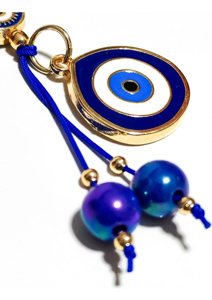 Koyu Mavi Nazar Boncuklu Sarı Metal Anahtarlık modelleri
