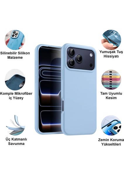 iPhone 17 Pro Max Kılıf Lansman Premium Silinebilir Silikon fiyatları