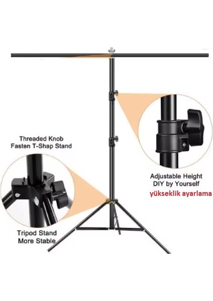 1.5X2M Taşınabilir T Fon Standı Background Stand Kolay Kurulum Geniş Açılı Devrilmez,süs,balon,parti,açılış,tanıtım modelleri