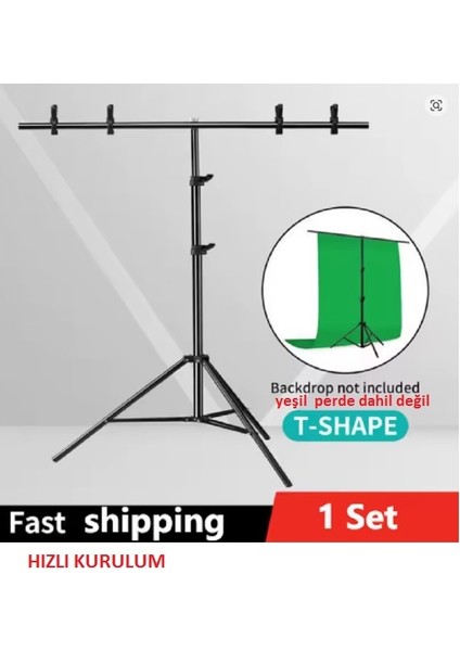 1.5X2M Taşınabilir T Fon Standı Background Stand Kolay Kurulum Geniş Açılı Devrilmez,süs,balon,parti,açılış,tanıtım fırsatları