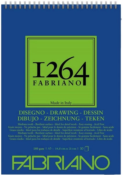 1264 Drawing Paper Üstten Spiralli Eskiz Çizim Defteri 180 Gr. A5 30 Yaprak