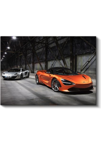 Mclaren 720S - Turuncu Süper Otomobil Ikilisi Kanvas Tablo fiyatları